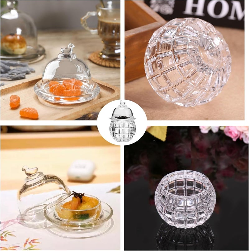 GCFTIFF caviar serving set,Chilled bowl Glass Caviar Dish With Lids,ice bowls to keep food cold, Elegant Serving Tray for Caviar Shrimp and Party Appetizers dip bowl ice cream (Checkered) - Image 5